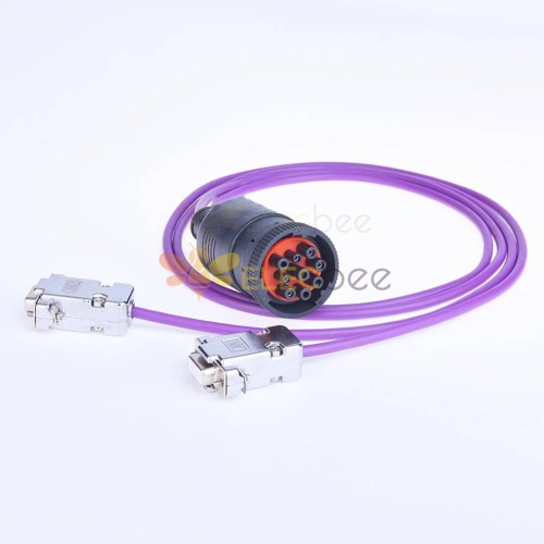 Can Cable J1939 Elecbee Connector To Dual Db9 Female 1 Meter